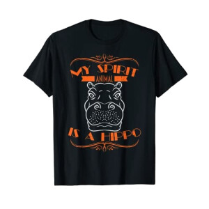 T-shirt Hippopotame noir homme/femme