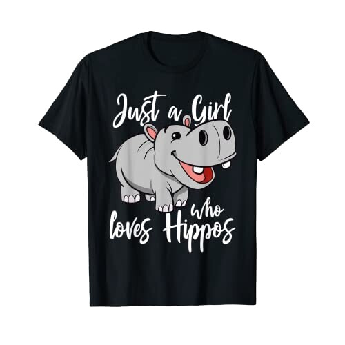 T-shirt Hippopotame noir homme/femme