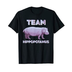 T-shirt Hippopotame noir homme/femme