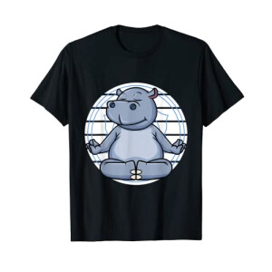 T-shirt Hippopotame noir homme/femme