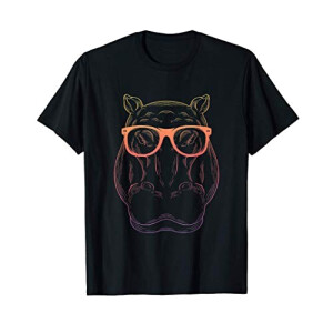 T-shirt Hippopotame noir homme/femme