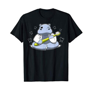 T-shirt Hippopotame noir homme/femme