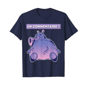 T-shirt Hippopotame bleu homme/femme