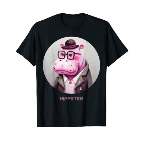 T-shirt Hippopotame noir homme/femme