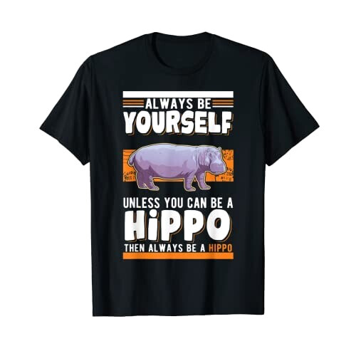 T-shirt Hippopotame noir homme/femme