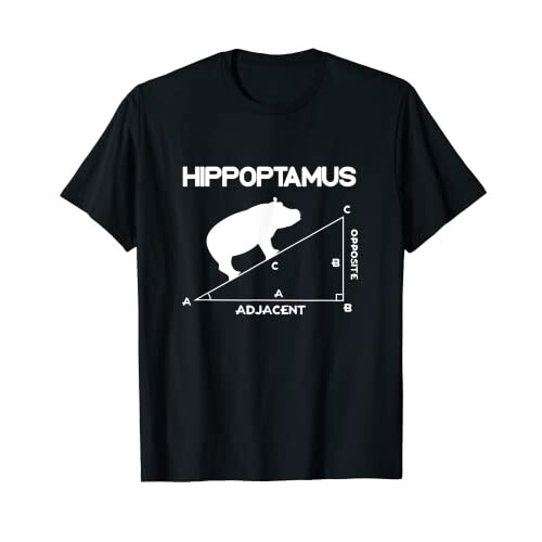 T-shirt Hippopotame noir homme/femme