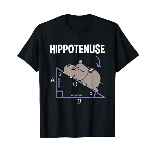 T-shirt Hippopotame noir homme/femme