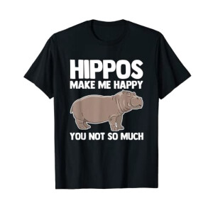 T-shirt Hippopotame noir homme/femme