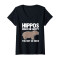 T-shirt Hippopotame noir col en v homme/femme - miniature