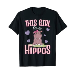 T-shirt Hippopotame noir homme/femme