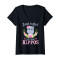 T-shirt Hippopotame noir col en v femme - miniature