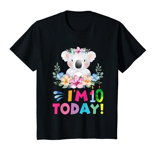 T-shirt Koala noir fille/garçon