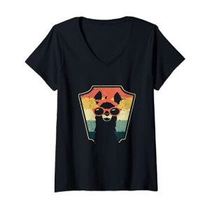 T-shirt Lama noir col en v femme