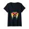 T-shirt Lama noir col en v femme - miniature