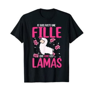 T-shirt Lama noir femme