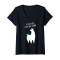 T-shirt Lama noir col en v femme - miniature