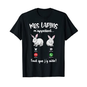 T-shirt Lapin noir femme