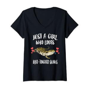 T-shirt Lézard noir col en v femme