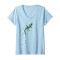 T-shirt Lézard bleu col en v femme - miniature
