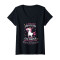 T-shirt Licorne noir col en v femme - miniature
