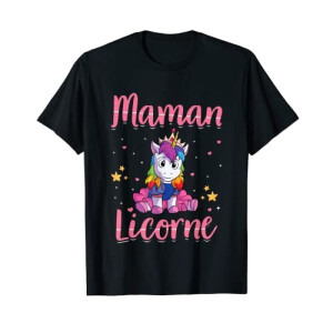 T-shirt Licorne noir homme/femme