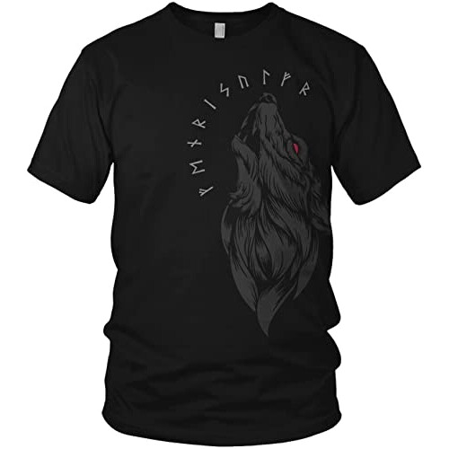 T-shirt Loup noir / rouge homme