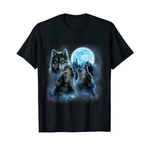 T-shirt Loup noir homme/femme
