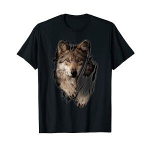 T-shirt Loup noir homme/femme