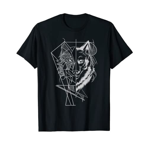 T-shirt Loup noir homme/femme