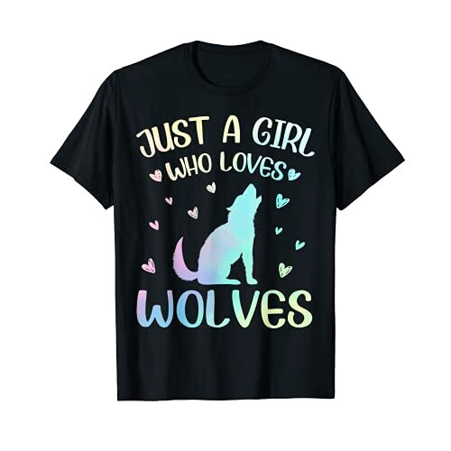 T-shirt Loup noir fille