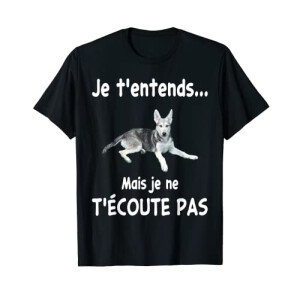 T-shirt Loup noir homme/femme