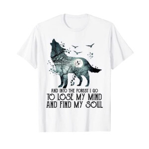 T-shirt Loup blanc homme/femme