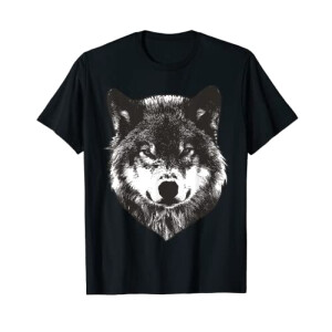 T-shirt Loup noir homme/femme