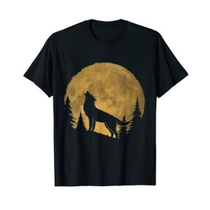 T-shirt Loup noir homme/femme