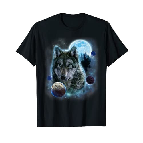 T-shirt Loup noir homme/femme