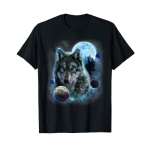 T-shirt Loup noir homme/femme