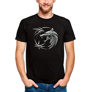 T-shirt Loup noir homme