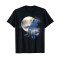 T-shirt Loup noir homme/femme - miniature