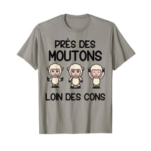 T-shirt Mouton gris homme