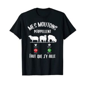 T-shirt Mouton noir femme