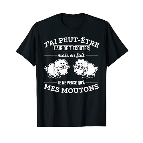 T-shirt Mouton noir homme/femme