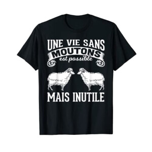 T-shirt Mouton noir homme/femme