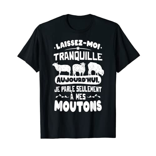 T-shirt Mouton noir femme