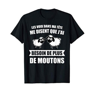 T-shirt Mouton noir homme/femme