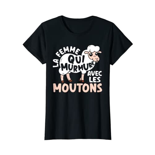 T-shirt Mouton noir femme