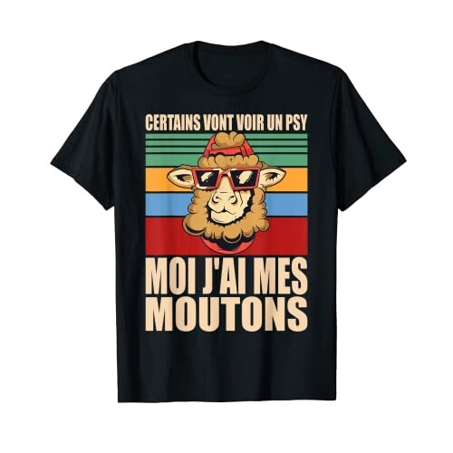 T-shirt Mouton noir homme/femme