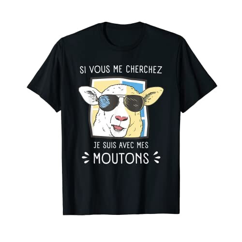 T-shirt Mouton noir homme/femme