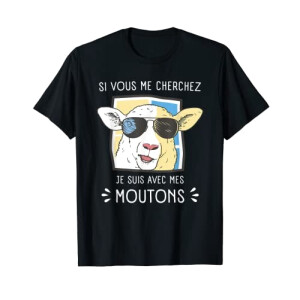 T-shirt Mouton noir homme/femme