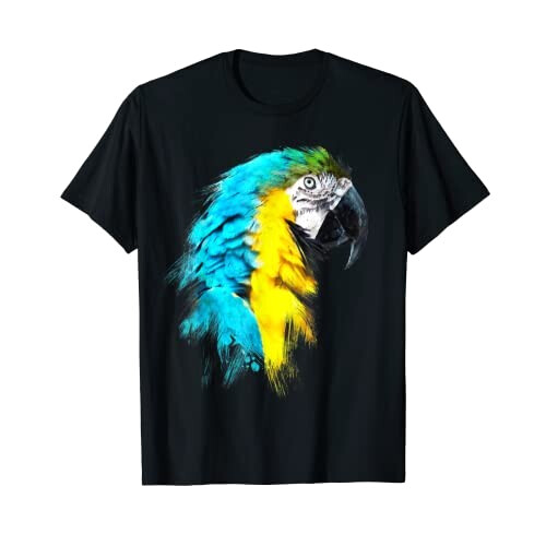 T-shirt Perroquet - Oiseau - noir homme/femme