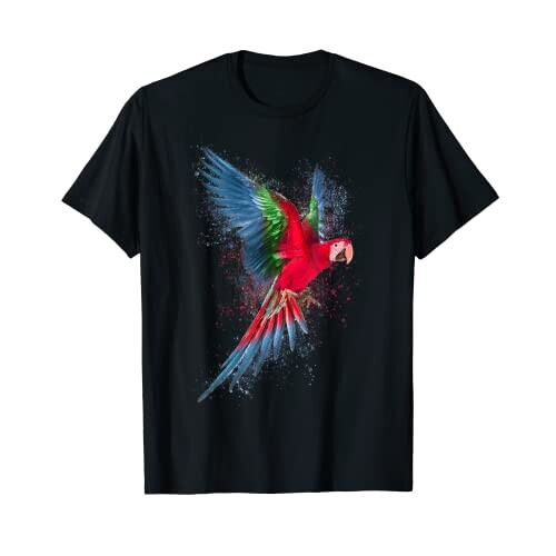 T-shirt Perroquet - Oiseau - noir homme/femme